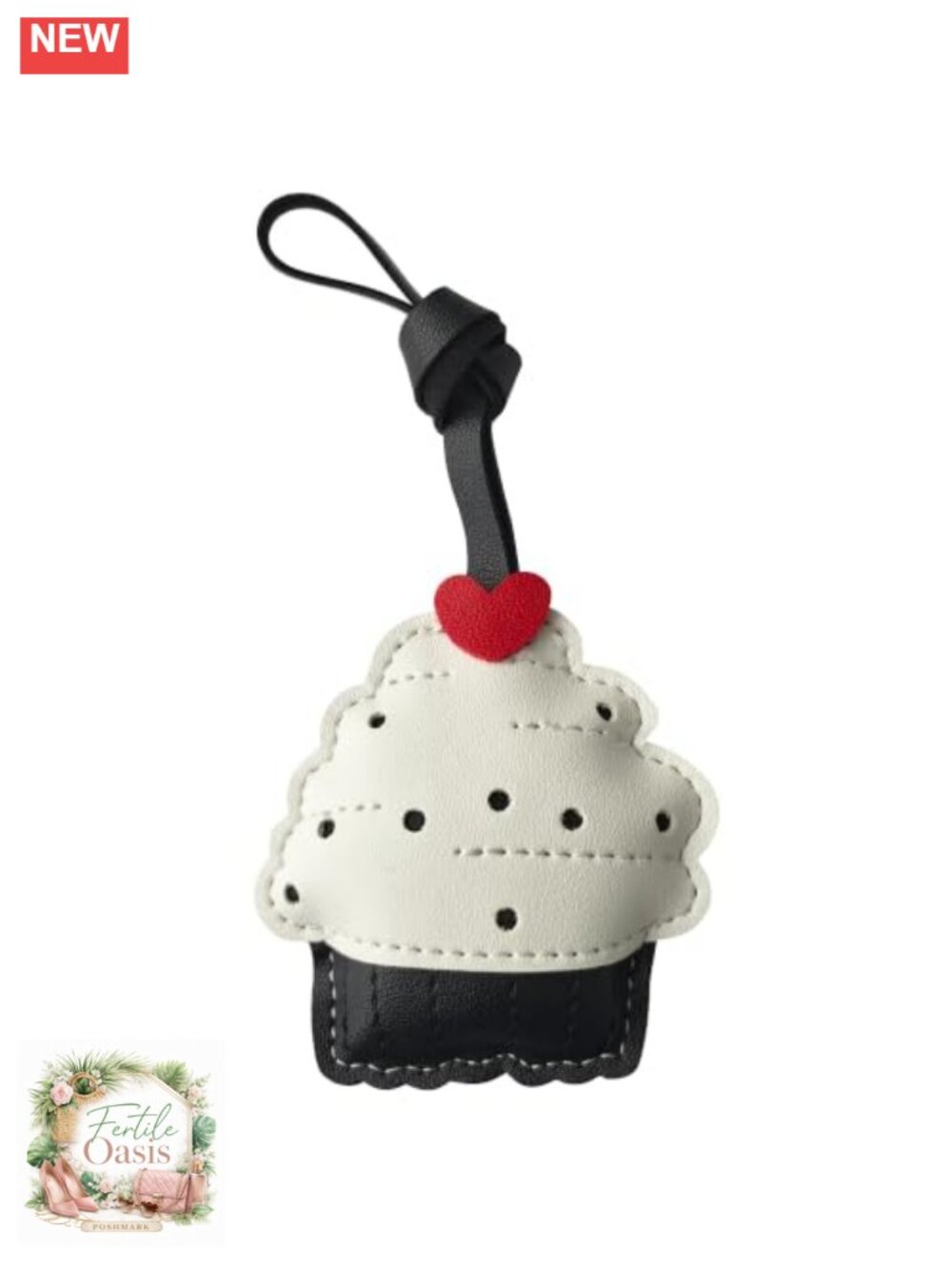 Ice Cream Cake Bag Charm Faux Leather Keychain Purse Decoration